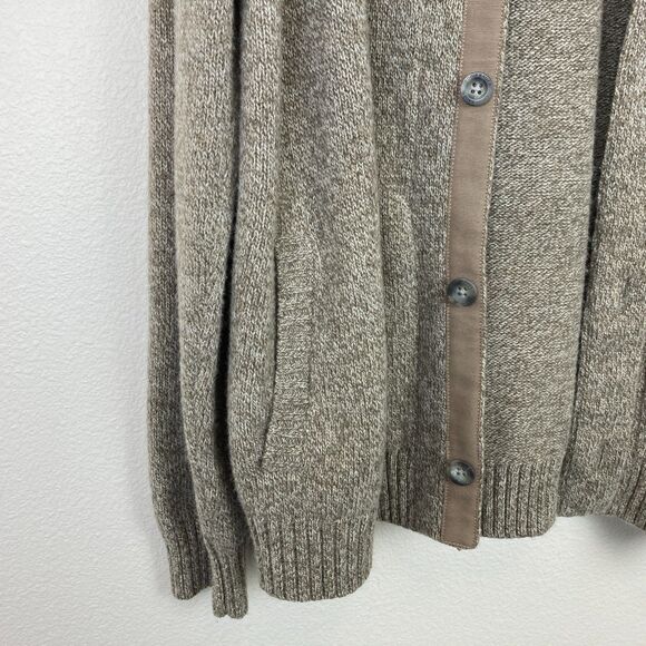 Eddie Bauer Men's Wool Blend Cardigan Sweater Size XL Brown Shawl Neck - Picture 3 of 6